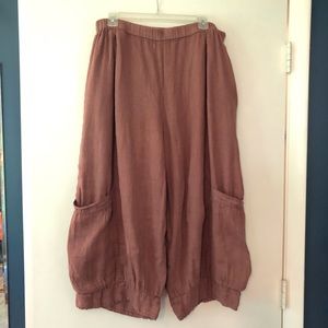 Rose pink linen pants